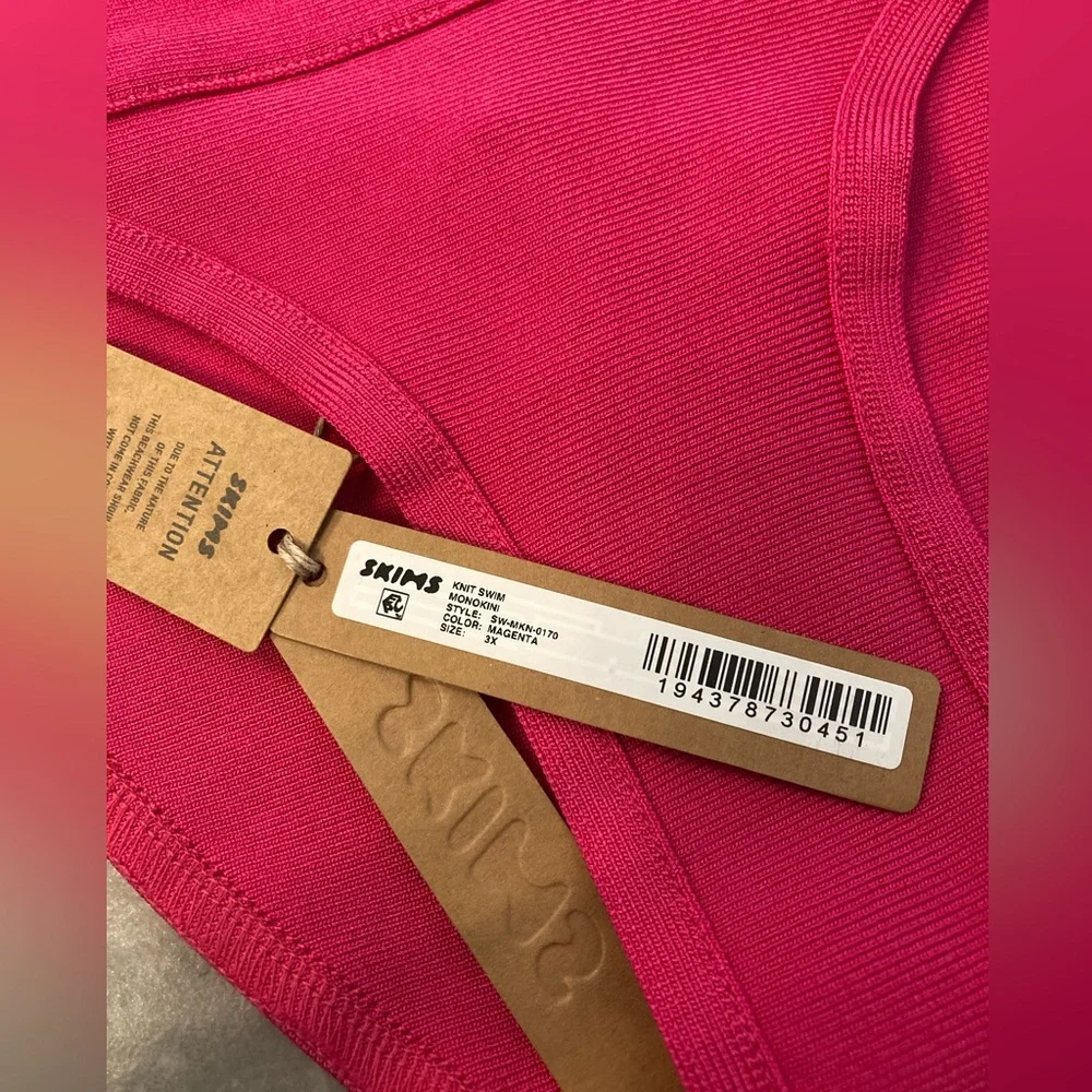 SKIMS NWT Knit Swim Monokini in Magenta Women’s 3X